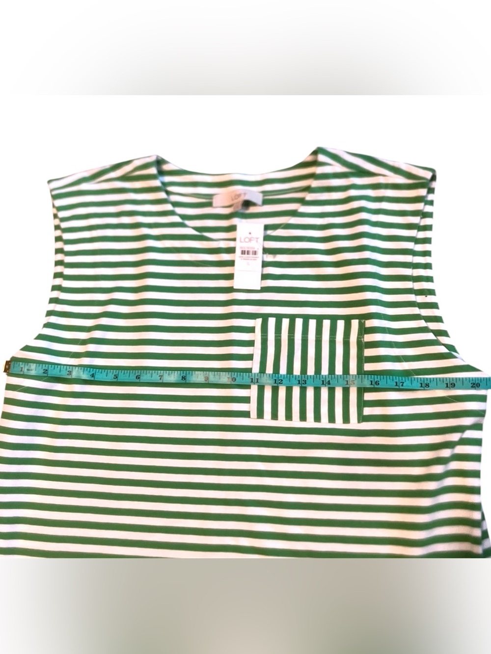 NWT-LOFT Striped Pocket Muscle Tee Dress-Large - Picture 8 of 8